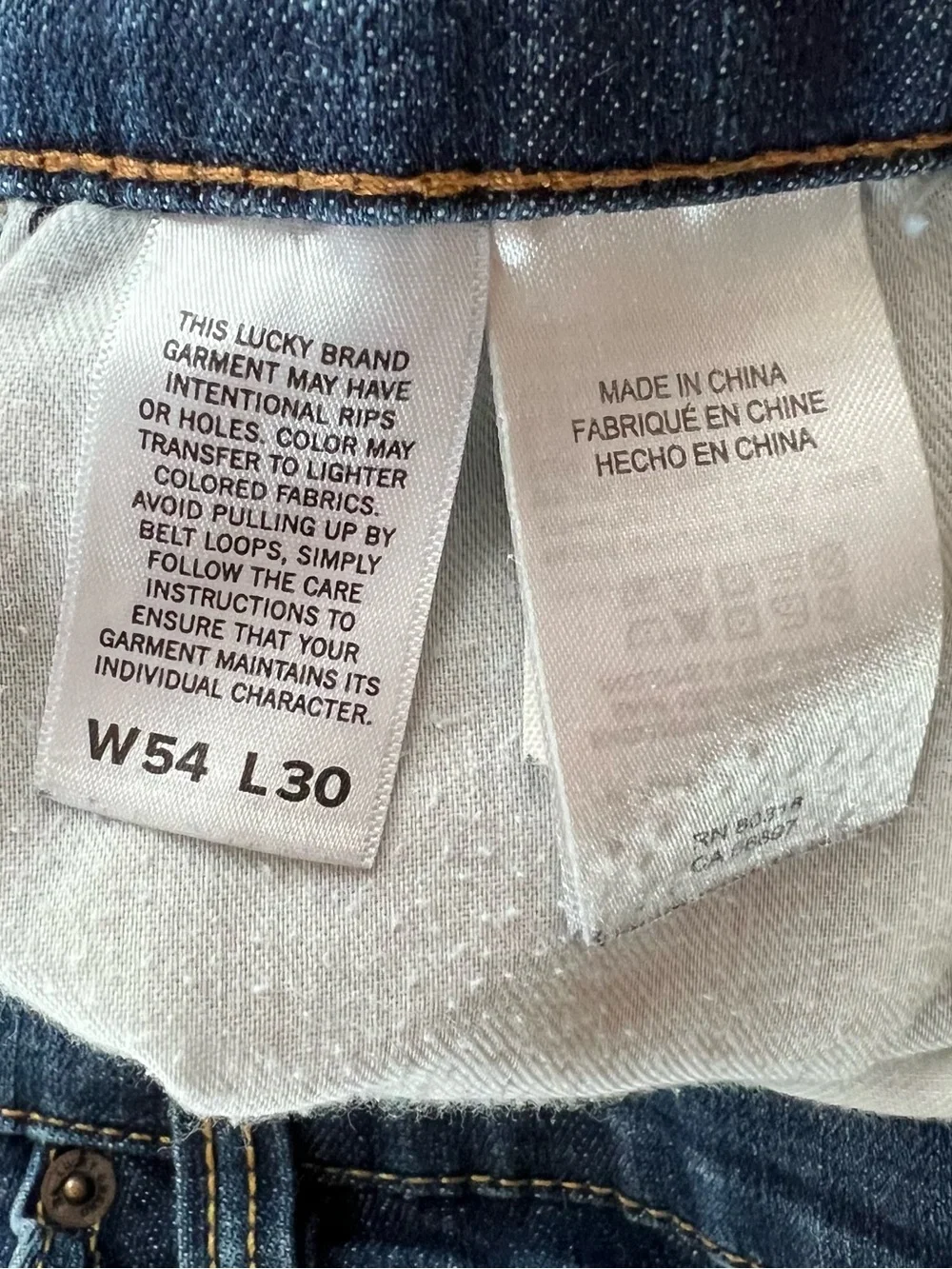 Lucky Brand Men's Dark Blue 181 Relaxed Fit 54x30 Jeans Classic Big & Tall